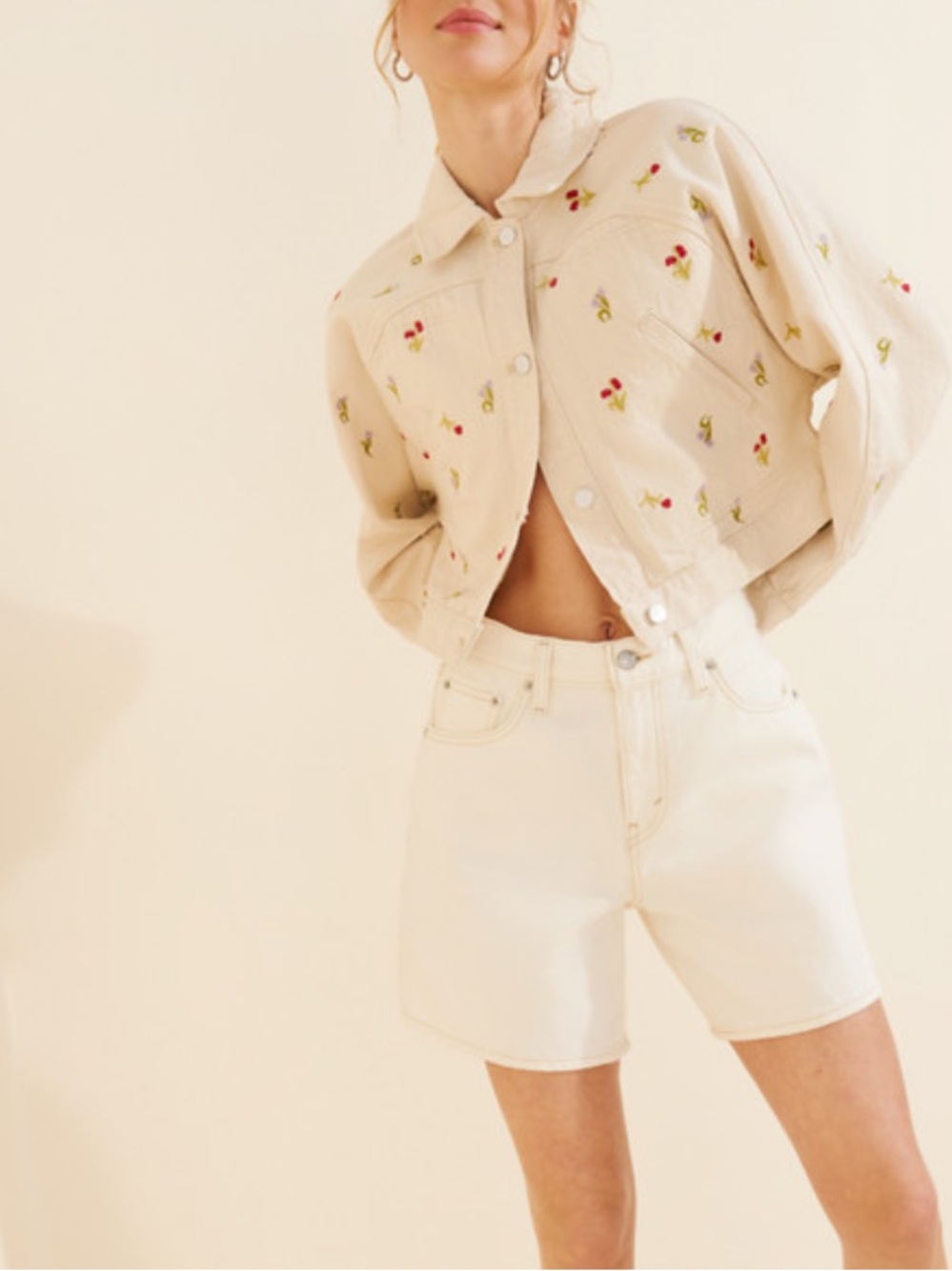 Pilcro Tulip Crop Denim Jacket - Picture 2 of 9